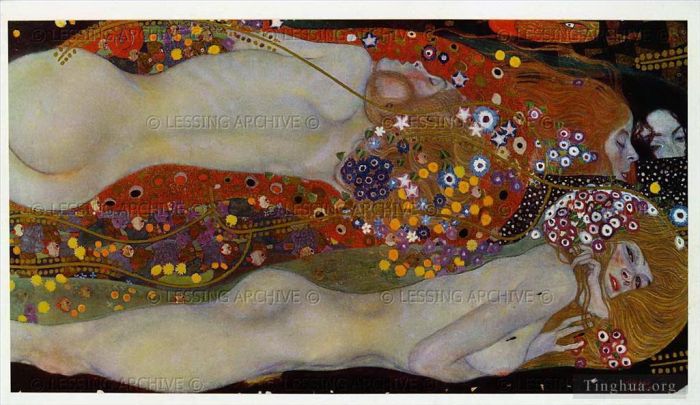 Gustave Klimt Peinture à l'huile - Serpents d'eau II