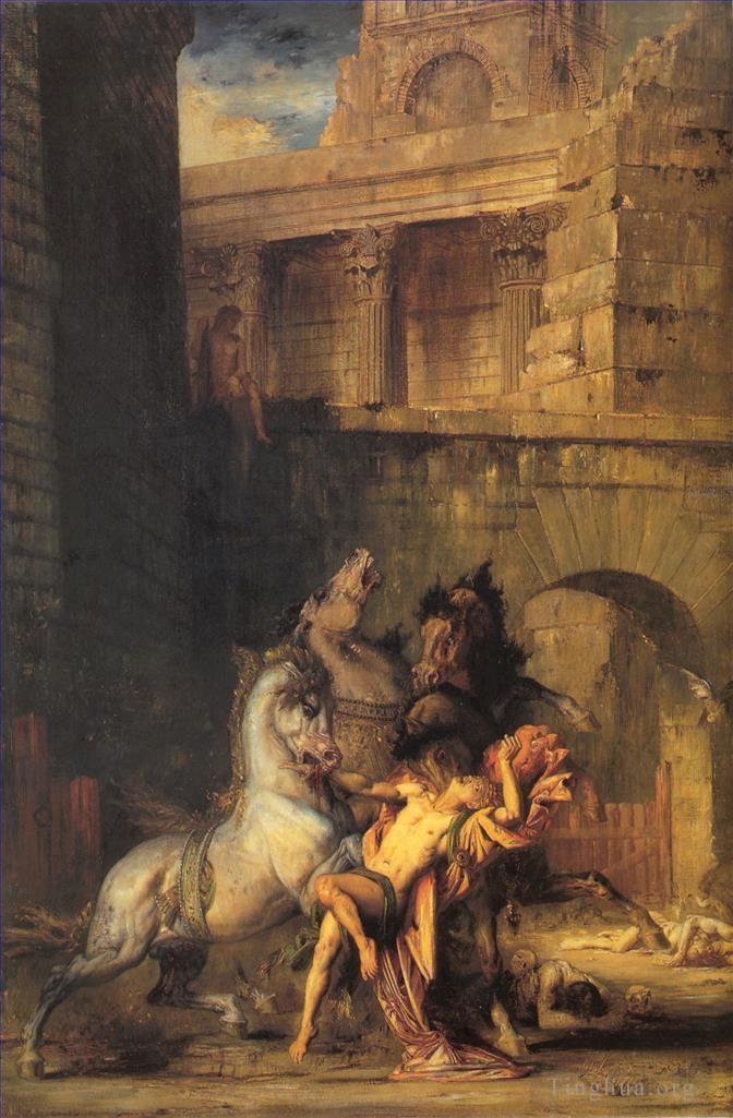 Gustave Moreau Peinture à l'huile - 6 Diomède dévoré par ses chevaux