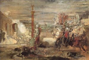 Gustave Moreau œuvres - La mort offre des couronnes au vainqueur du tournoi