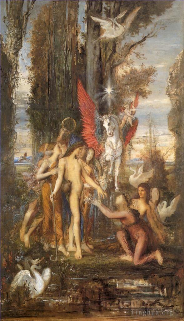 Gustave Moreau Peinture à l'huile - Hésiode et les Muses