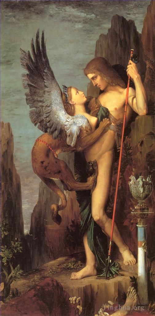 Gustave Moreau Peinture à l'huile - Œdipe et le Sphinx