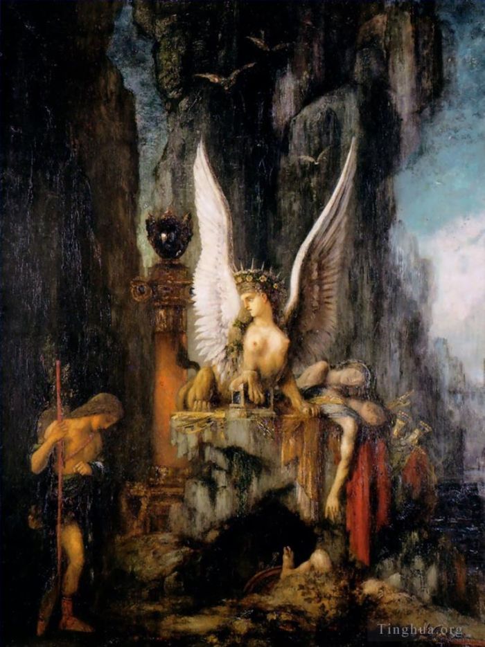 Gustave Moreau Peinture à l'huile - Œdipe le voyageur