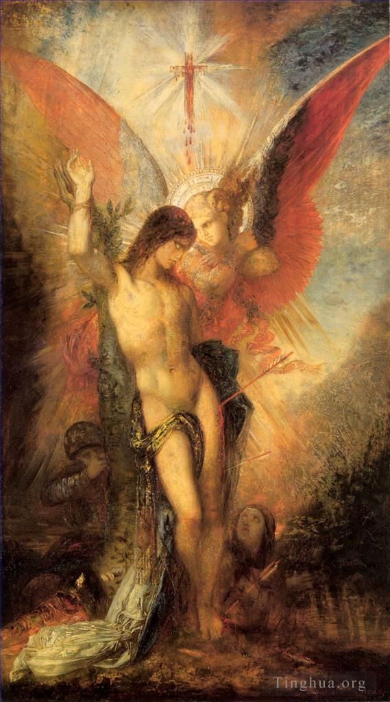 Gustave Moreau Peinture à l'huile - Saint Sébastien et l'Ange