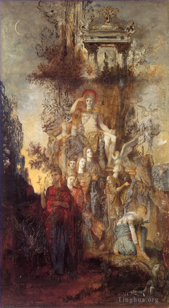 Gustave Moreau Peinture à l'huile - Les Muses quittent leur père Apollon pour partir