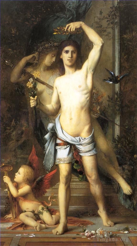 Gustave Moreau Peinture à l'huile - Le jeune homme et la mort