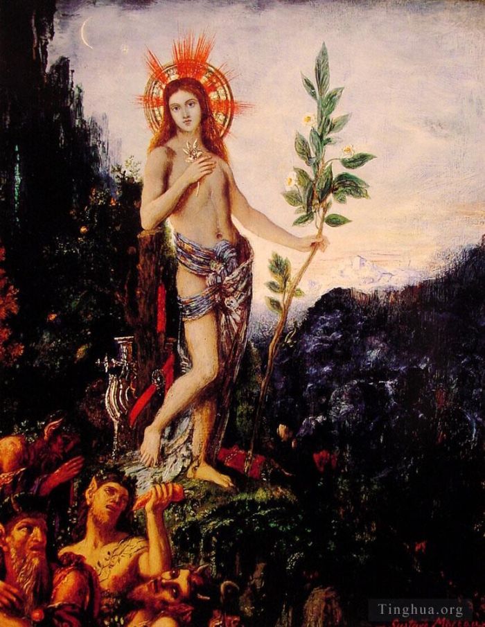 Gustave Moreau Peinture à l'huile - Apollon et les satyres