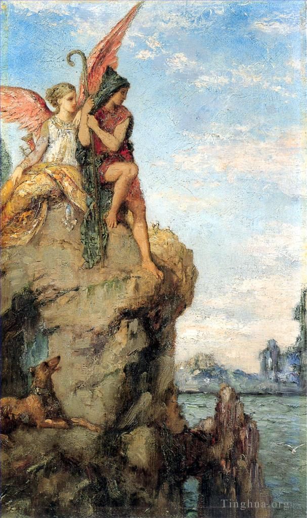 Gustave Moreau Peinture à l'huile - Hésiode et la muse