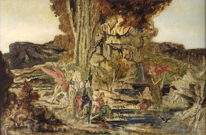 Gustave Moreau Peinture à l'huile - Les Piérides