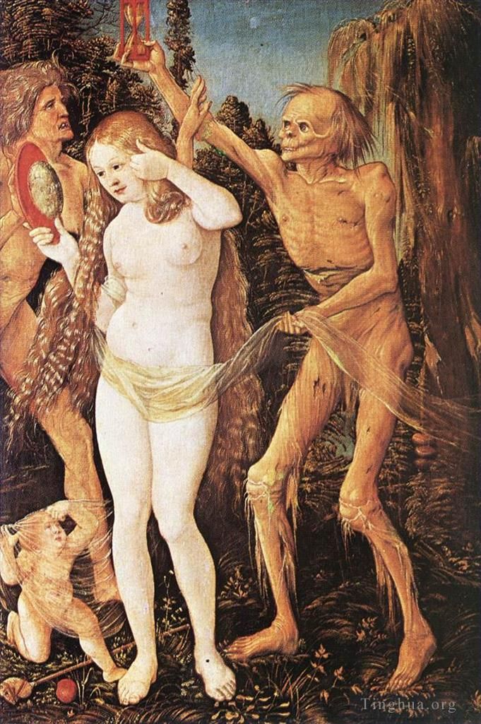 Hans Baldung Peinture à l'huile - Trois âges de la femme et de la mort
