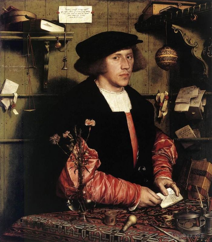 Hans Holbein the Younger Peinture à l'huile - Portrait du marchand Georg Gisze