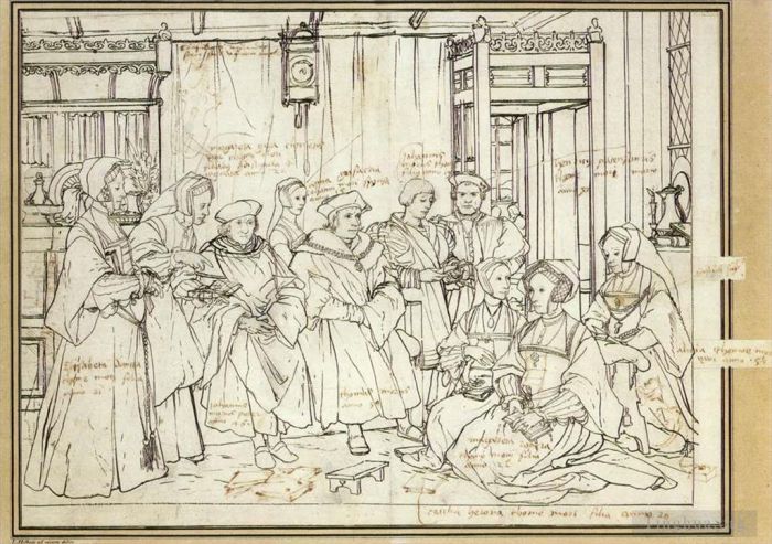 Hans Holbein the Younger Types de peintures - Étude pour le portrait de famille de Sir Thomas More