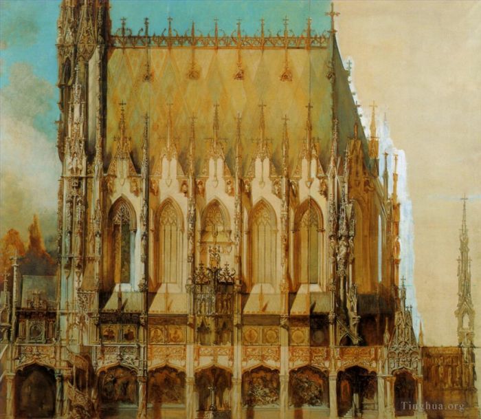 Hans Makart Peinture à l'huile - Gotische grabkirche St Michael seitenansicht