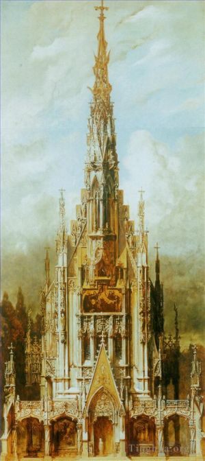 Hans Makart œuvres - Gotische grabkirche St Michael Turmfassade