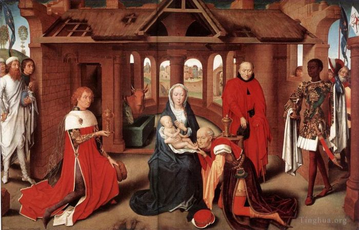 Hans Memling Peinture à l'huile - Adoration des Mages 1470