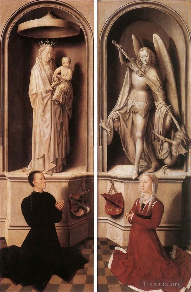 Hans Memling Peinture à l'huile - Triptyque du Jugement dernier ouvert 1467detail13