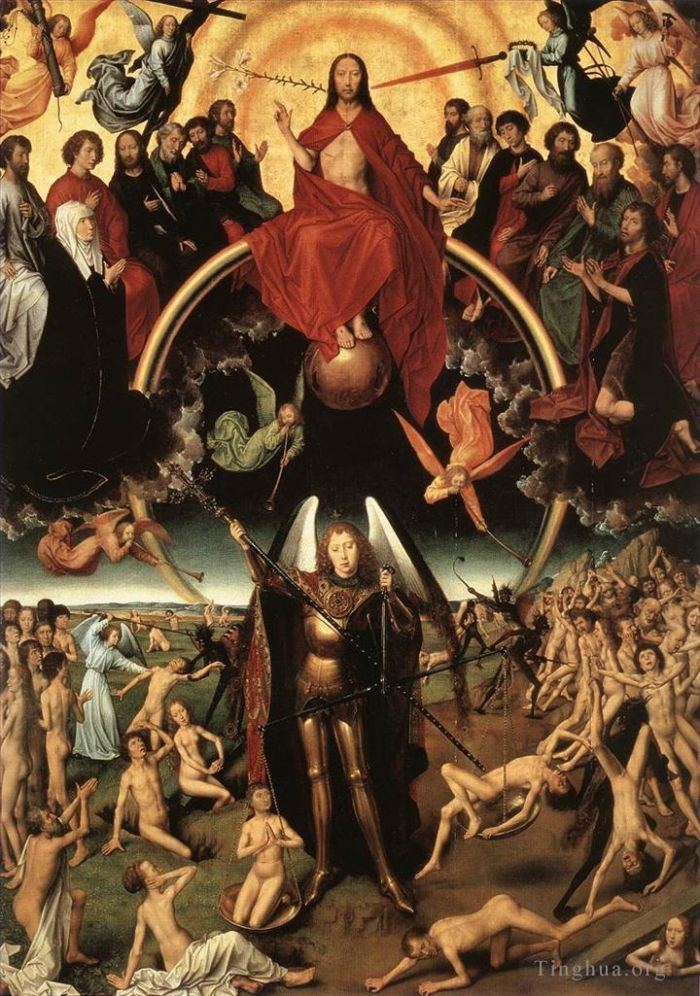 Hans Memling Peinture à l'huile - Triptyque du Jugement dernier ouvert 1467détail4