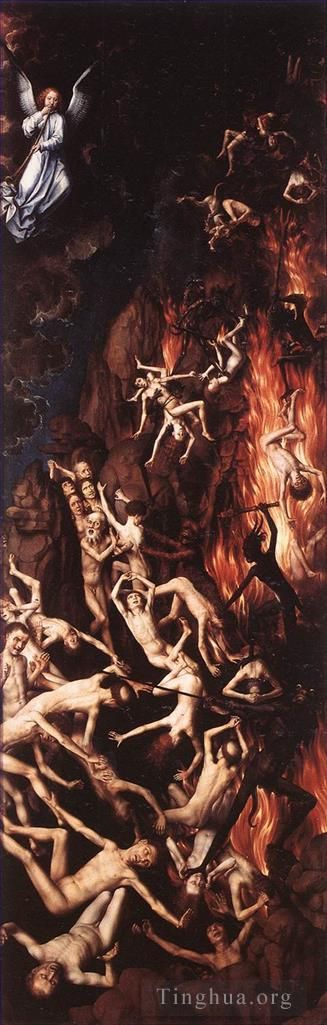 Hans Memling Peinture à l'huile - Triptyque du Jugement dernier ouvert 1467détail9