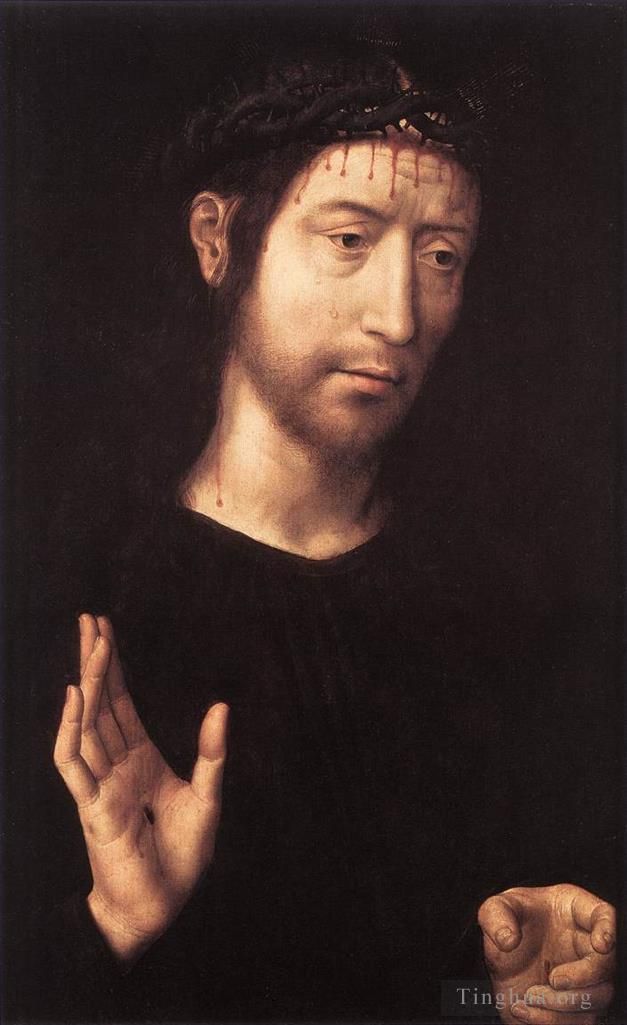 Hans Memling Peinture à l'huile - Homme de Douleurs 1480