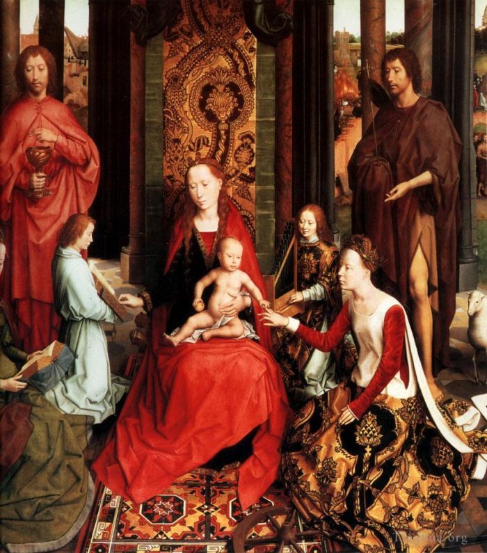 Hans Memling Peinture à l'huile - Mariage de Sainte Catherine