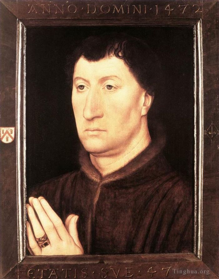 Hans Memling Peinture à l'huile - Portrait de Gilles Joye 1472