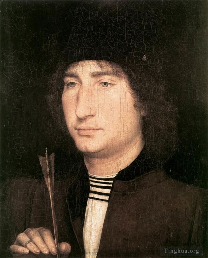 Hans Memling Peinture à l'huile - Portrait d'un homme à la flèche 1478