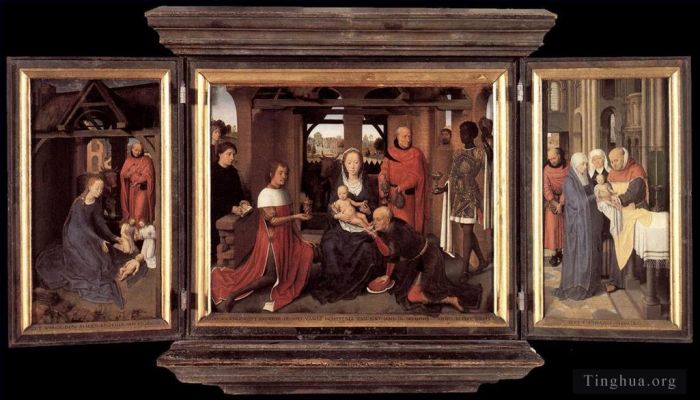 Hans Memling Peinture à l'huile - Triptyque de Jan Floreins 1479