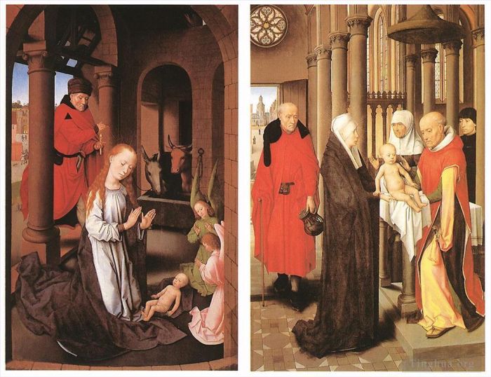 Hans Memling Peinture à l'huile - Ailes d'un triptyque 1470
