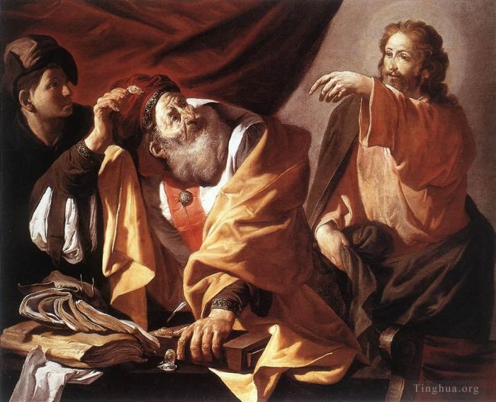 Hendrick ter Brugghen Peinture à l'huile - L'appel de saint Matthieu 1616