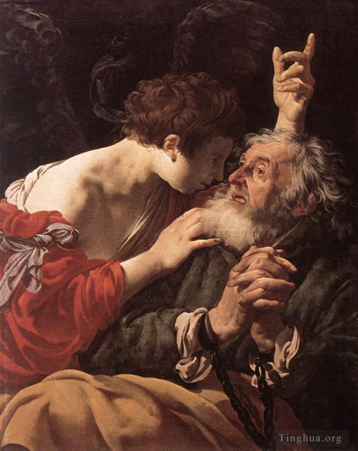 Hendrick ter Brugghen Peinture à l'huile - La délivrance de saint Pierre