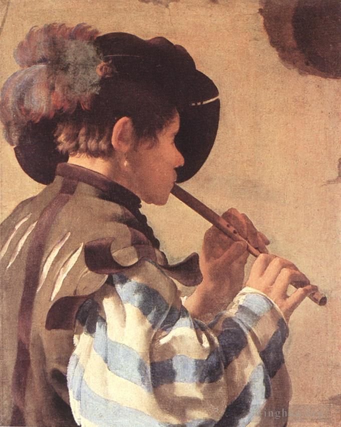 Hendrick ter Brugghen Peinture à l'huile - Le joueur de flûte