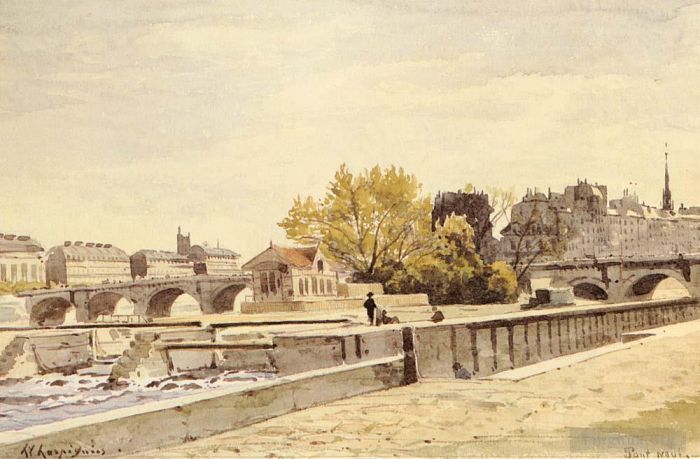 Henri-Joseph Harpignies Types de peintures - Pont Neuf Paris