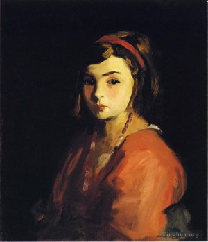 Robert Henri œuvres - Petite fille en rouge