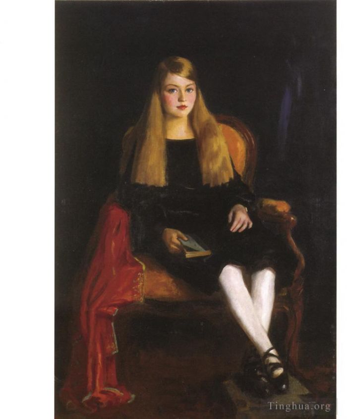 Robert Henri Peinture à l'huile - Portrait d'Anne M. Tucker