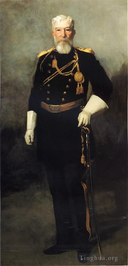Robert Henri Peinture à l'huile - Portrait du colonel David Perry 9e cavalerie américaine