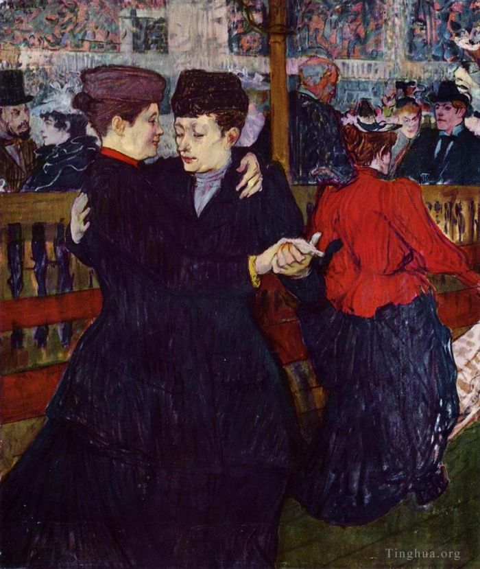 Henri de Toulouse-Lautrec Peinture à l'huile - Au Moulin Rouge les Deux Valses