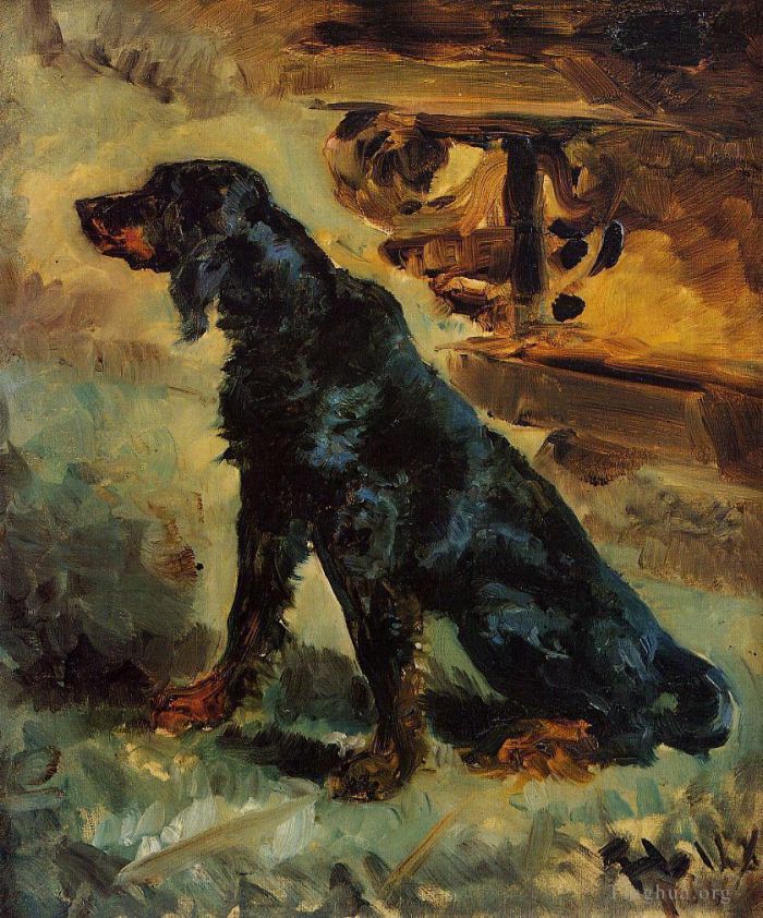 Henri de Toulouse-Lautrec Peinture à l'huile - Dun un setter gordon appartenant au comte alphonse de toulouse lautrec 1881