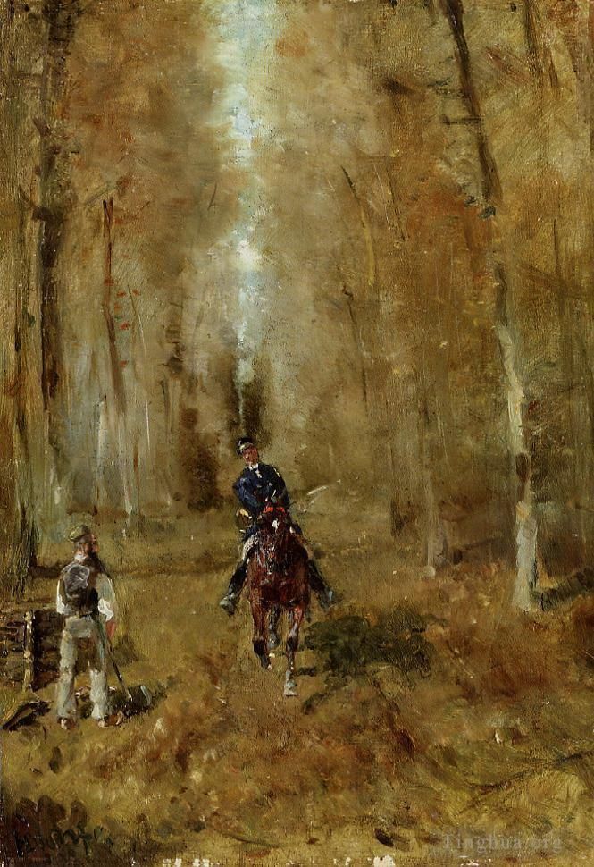 Henri de Toulouse-Lautrec Peinture à l'huile - Piqûre et bûcheron 1882