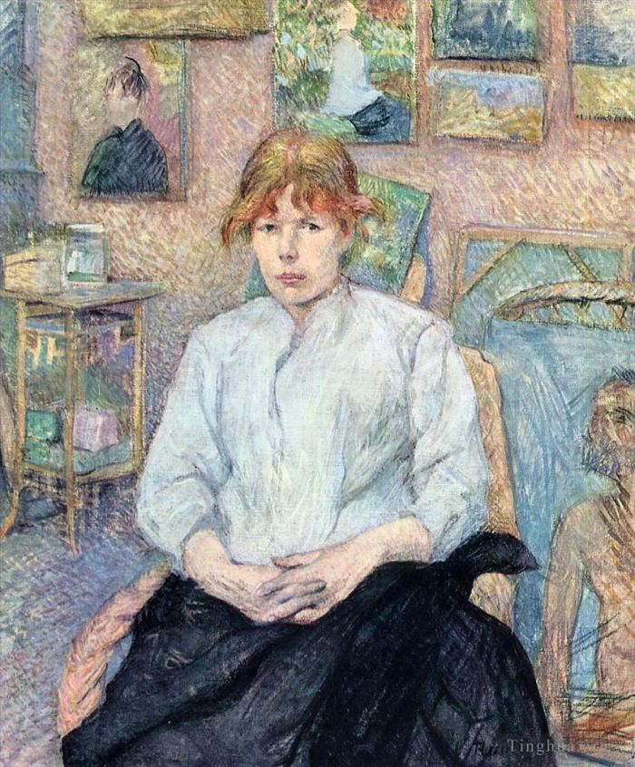 Henri de Toulouse-Lautrec Peinture à l'huile - La rousse à la blouse blanche 1888
