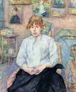 Henri de Toulouse-Lautrec œuvres - La rousse à la blouse blanche 1888
