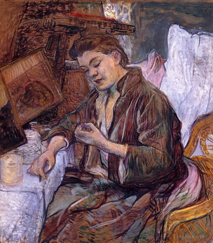 Henri de Toulouse-Lautrec Peinture à l'huile - Les toilettes Mme Fabre 1891