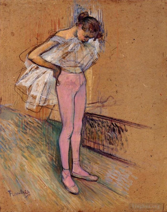 Henri de Toulouse-Lautrec Types de peintures - Danseuse ajustant ses collants