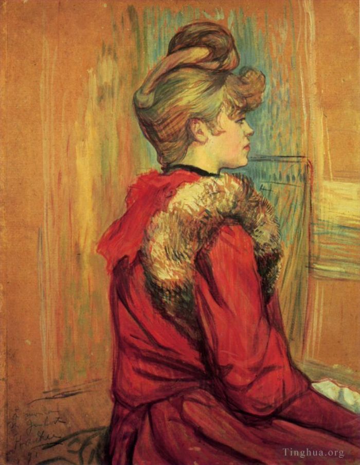 Henri de Toulouse-Lautrec Types de peintures - Fille en fourrure Mademoiselle Jeanne Fontaine