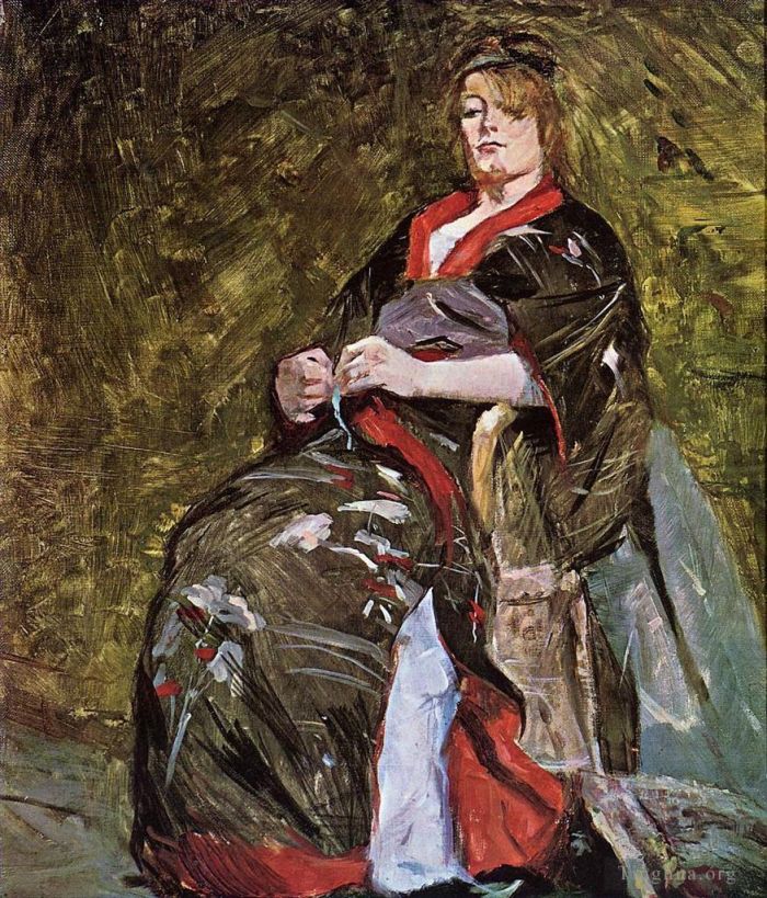 Henri de Toulouse-Lautrec Types de peintures - Lili Grenier en kimono
