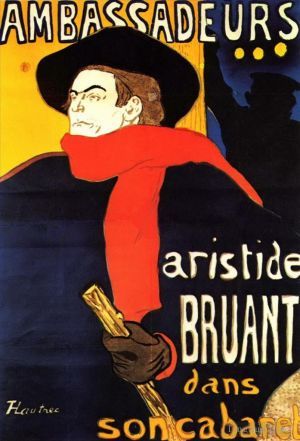 Henri de Toulouse-Lautrec œuvres - Ambassadeurs Aristide Bruant dans son cabaret 1892
