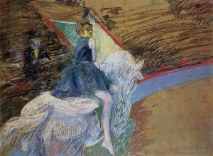 Henri de Toulouse-Lautrec œuvres - Au cirque Fernando cavalier sur un cheval blanc 1888