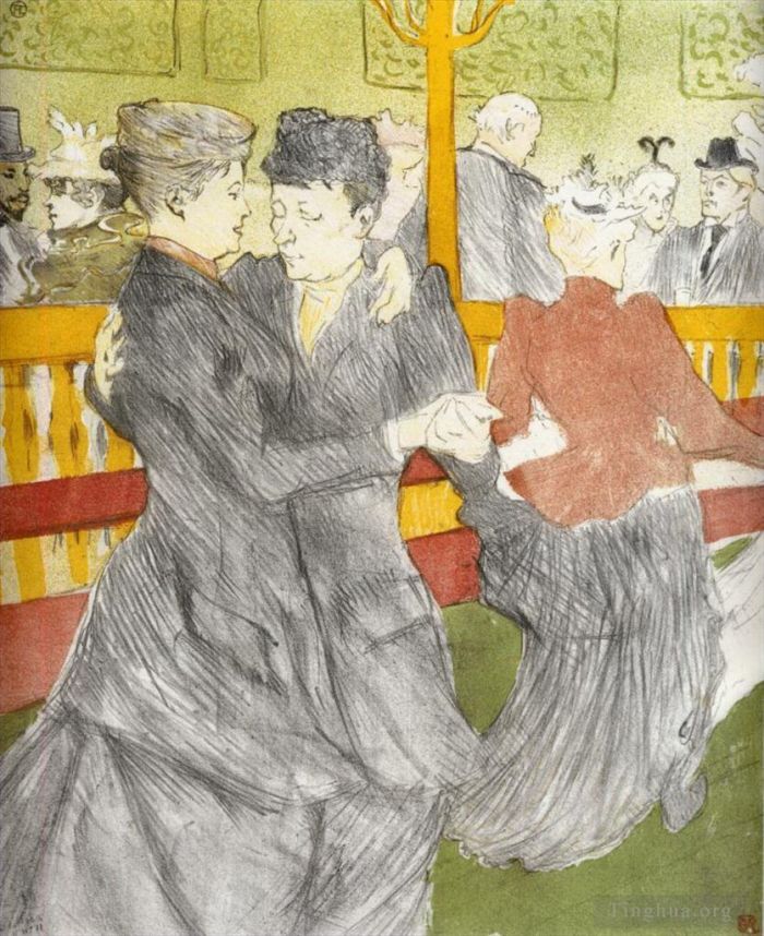 Henri de Toulouse-Lautrec Types de peintures - Danse au moulin rouge 1897