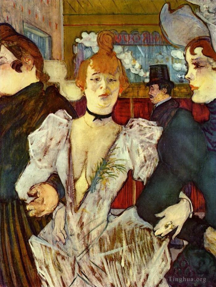 Henri de Toulouse-Lautrec Types de peintures - La goulue arrivant au moulin rouge avec deux femmes 1892