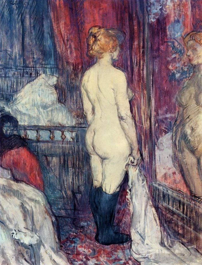Henri de Toulouse-Lautrec Types de peintures - Nu debout devant un miroir 1897