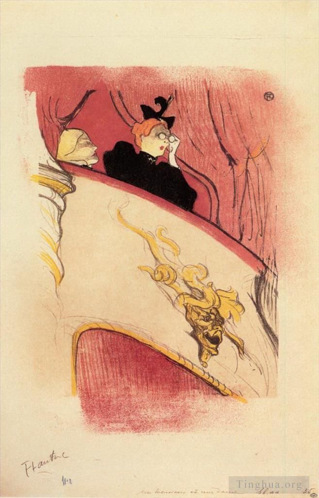 Henri de Toulouse-Lautrec Types de peintures - La boîte au masque doré 1893