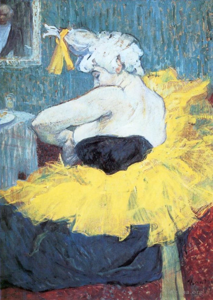 Henri de Toulouse-Lautrec Types de peintures - La clownesse cha u kao au moulin rouge 1895
